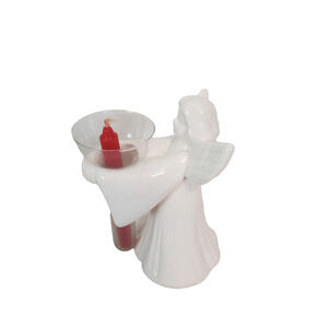 (9) Vintage Ron Gordon 1985 Floating Angel Candleholder Red Candle Item# 417